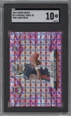 Michael Penix Jr. from the 2024 Panini Mosaic set featuring a Pink Camo parallel graded by SGC and given an overall grade of 10.