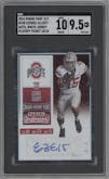 Ezekiel Elliott from the 2016 Panini Contenders Draft Picks set featuring a Playoff Ticket parallel graded by SGC and given an overall grade of 9.5.
