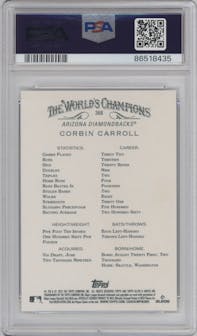Corbin Carroll  from the 2023 Topps Allen & Ginter set graded by PSA and given an overall grade of 10.