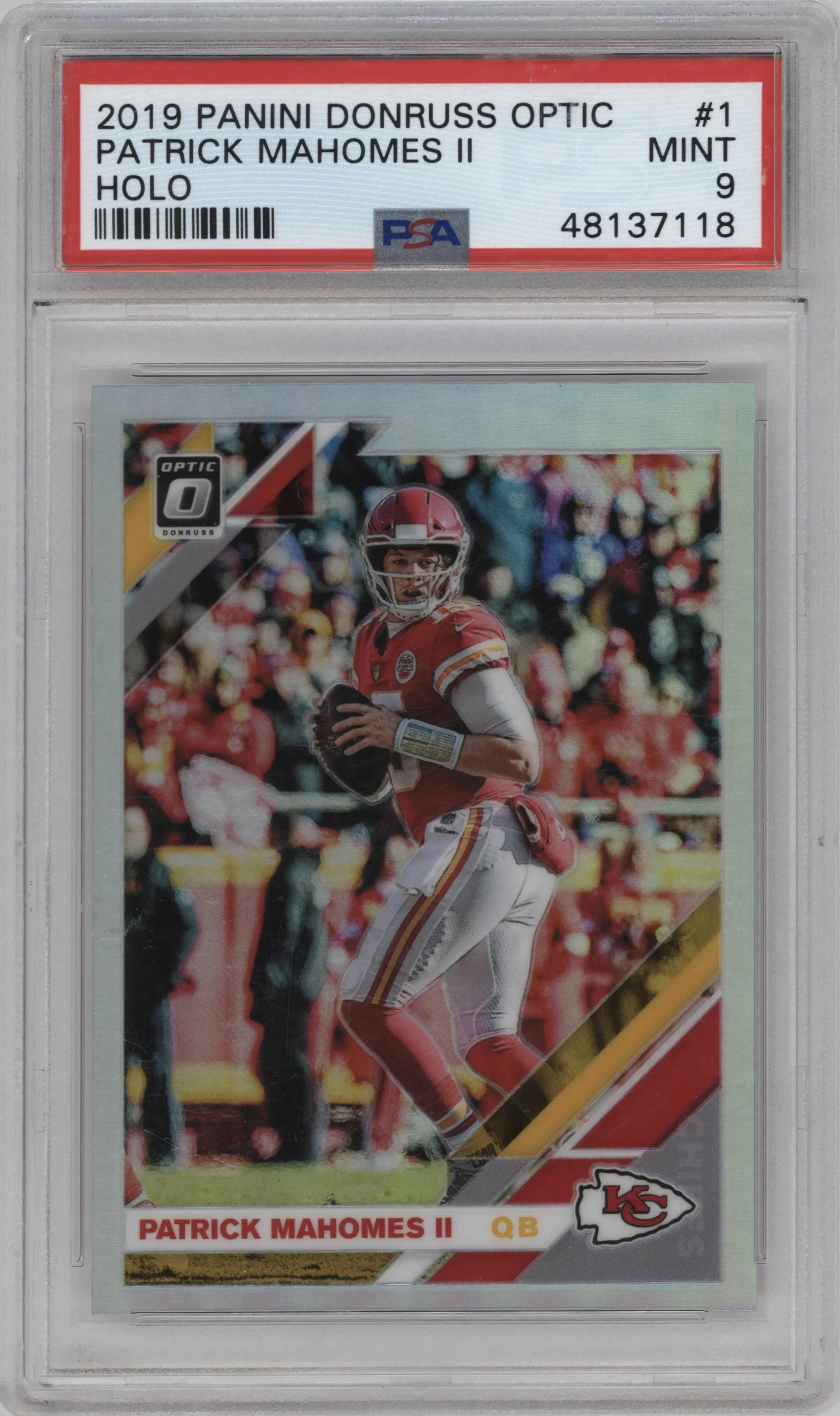 2019 Panini Donruss Optic Patrick Mahomes II Holo #1 PSA 9