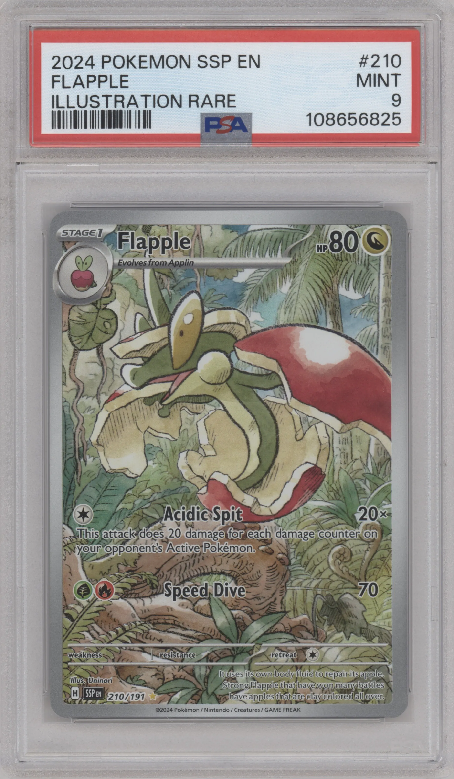 2024 Pokemon SV Surging Sparks Flapple #210 PSA 9