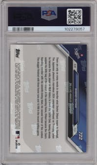 Shohei Ohtani from the 2024 Topps Now set graded by PSA and given an overall grade of 10.
