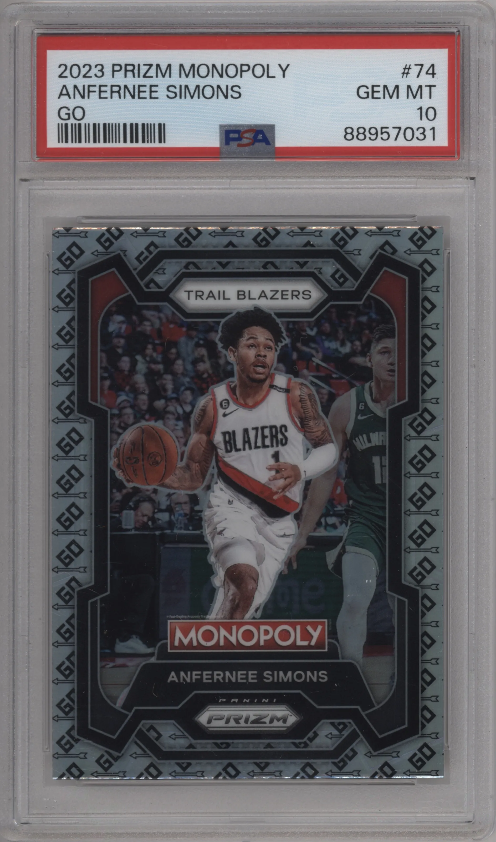2023 Panini Prizm Monopoly Anfernee Simons Go PSA 10