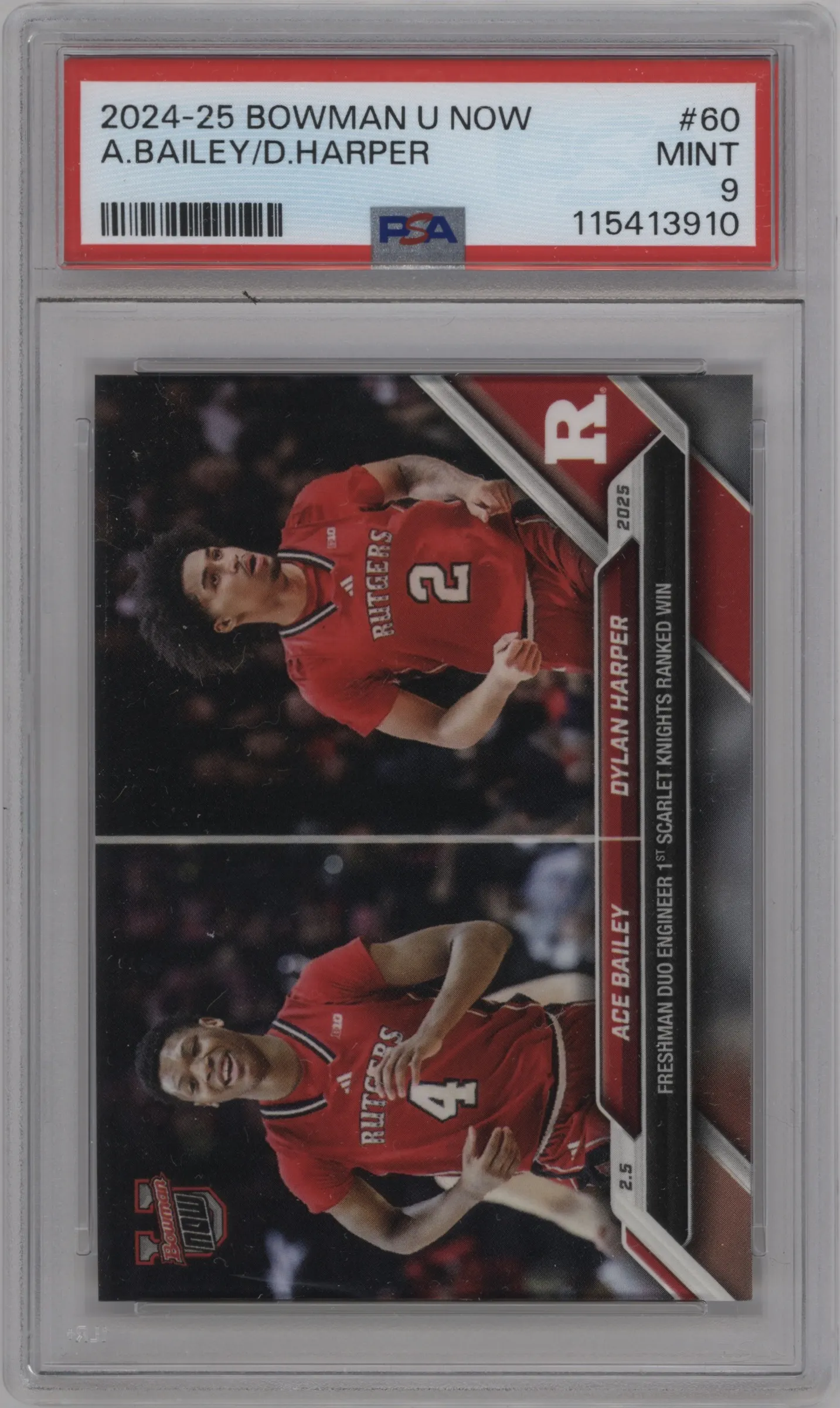 2024 Bowman U Now Ace Bailey/Dylan Harper #60 PSA 9