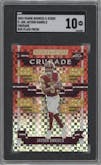 Jayden Daniels from the 2024 Panini Rookies & Stars set featuring a Red Plaid parallel graded by SGC and given an overall grade of 10.