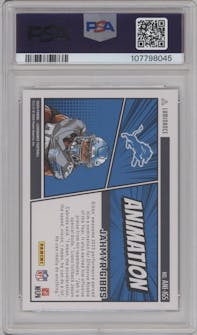 Jahmyr Gibbs from the 2024 Panini Luminance set graded by PSA and given an overall grade of 10.