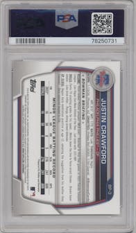 Justin Crawford from the 2023 Bowman  set graded by PSA and given an overall grade of 10.