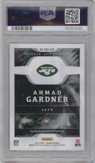 Ahmad Gardner  from the 2022 Panini Origins set featuring a Pink parallel graded by PSA and given an overall grade of 9.