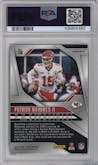 Patrick Mahomes II from the 2024 Panini Prizm set featuring a Neon Green Pulsar  parallel graded by PSA and given an overall grade of 10.
