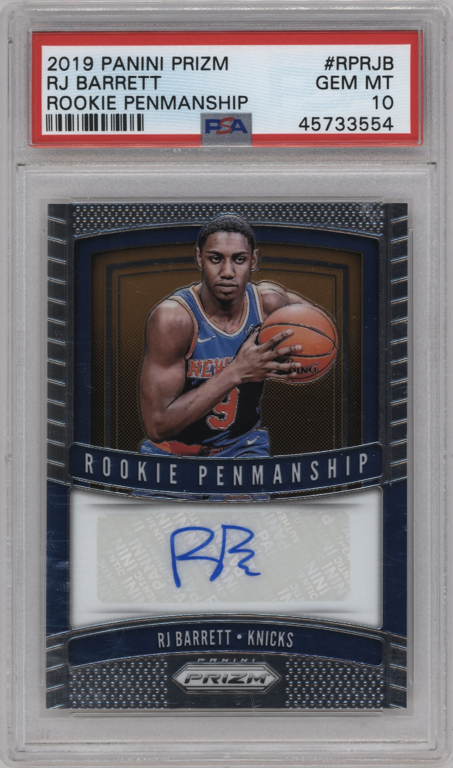 2019 Panini Prizm Rke.Pnmnshp. RJ Barrett PSA 10