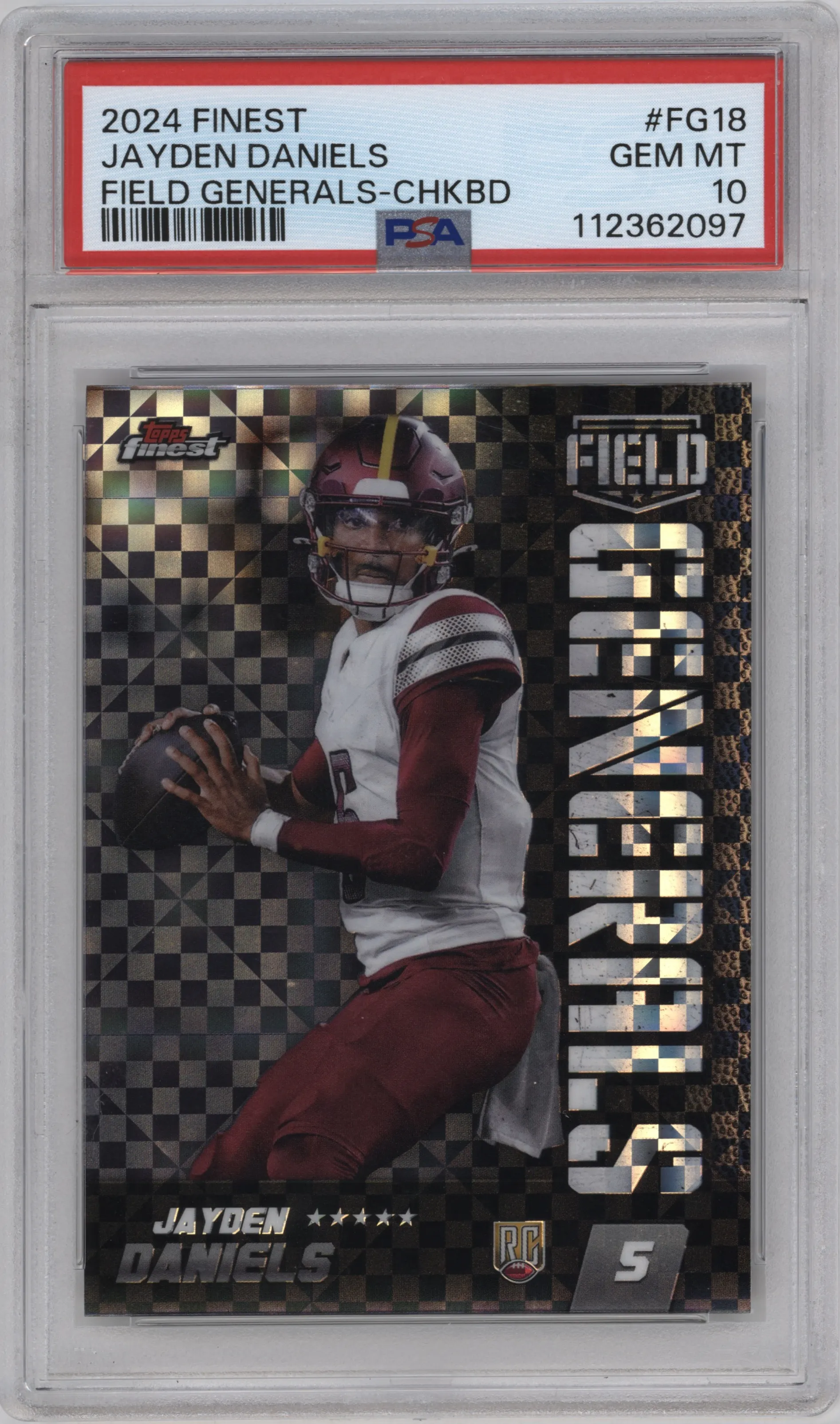 2024 Finest Field Gen. Jayden Daniels Checkerboard Refractor #FG-18 PSA 10