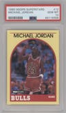 Michael Jordan from the 1989-90 Hoops Superstars set graded by PSA and given an overall grade of 10.