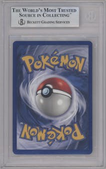 Zapdos from the 1999 Pokemon set graded by Beckett and given an overall grade of 9.