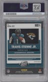 Travis Etienne Jr. from the 2021 Panini Contenders Optic set featuring a Black Scope parallel graded by PSA and given an overall grade of 10.
