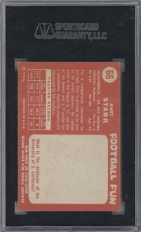 Bart Starr from the 1958 Topps set graded by SGC and given an overall grade of 5.5.
