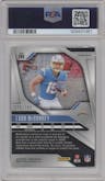 Ladd McConkey from the 2024 Panini Prizm set featuring a Hyper parallel graded by PSA and given an overall grade of 9.