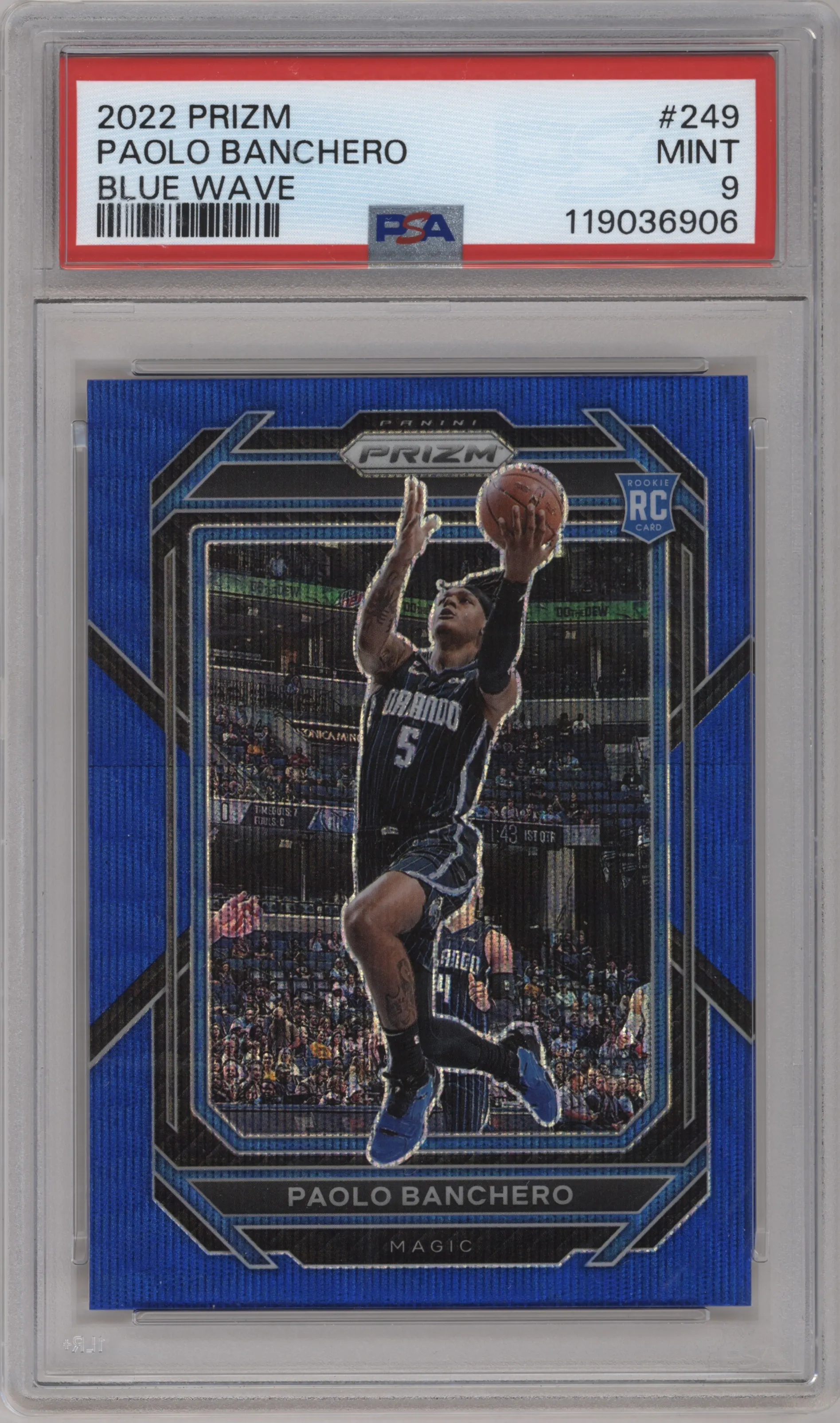 2022 Panini Prizm Paolo Banchero Blue Wave PSA 9