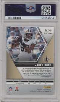 Jared Cook from the 2020 Panini Mosaic set featuring a Silver parallel graded by PSA and given an overall grade of 9.
