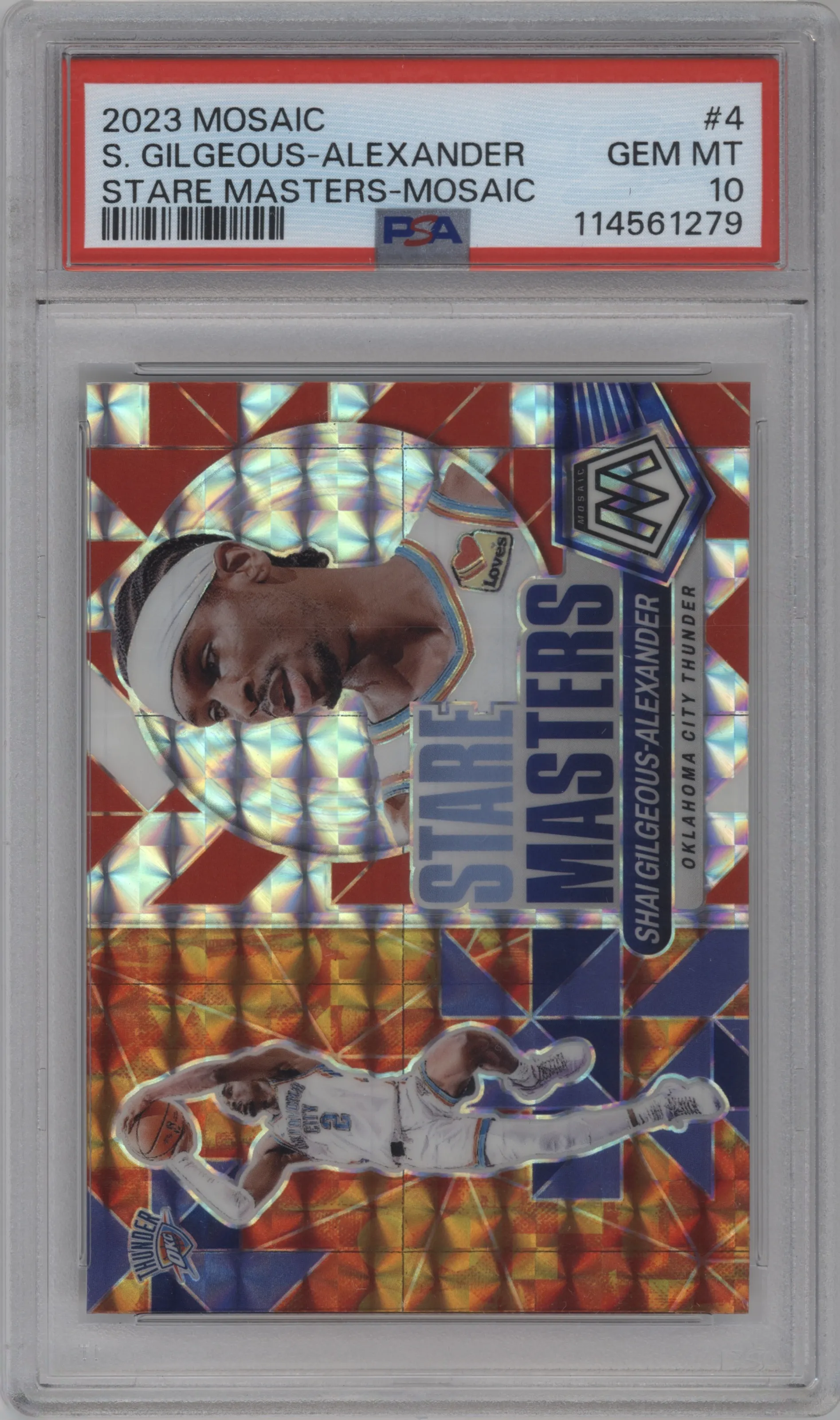 2023 Panini Mosaic Stare Masters Shai Gilgeous-Alexander Mosaic #4 PSA 10