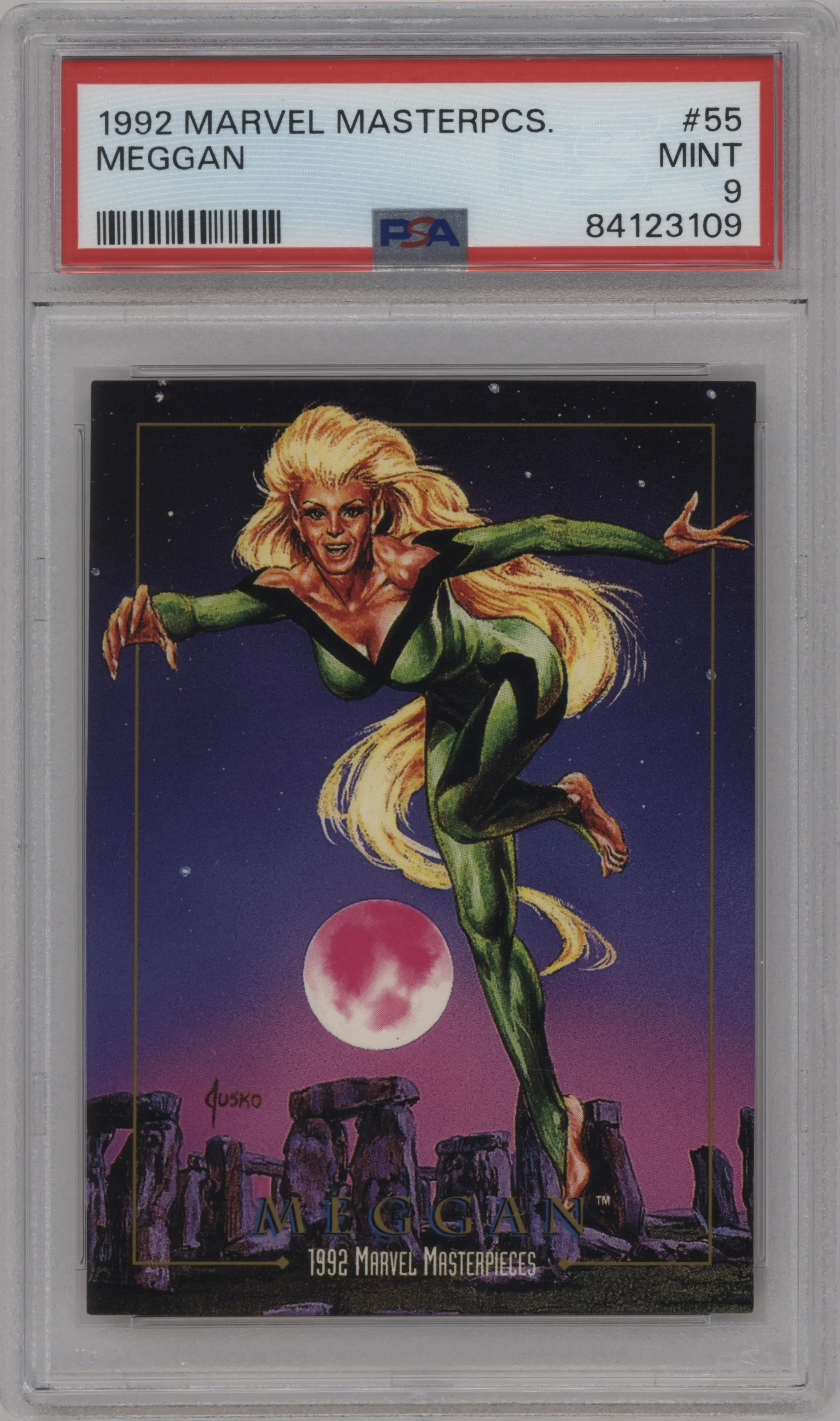 1992 SkyBox Marvel Masterpieces Meggan PSA 9