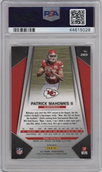 Patrick Mahomes II from the 2017 Panini Prizm set featuring a Prizm parallel graded by PSA and given an overall grade of 10.