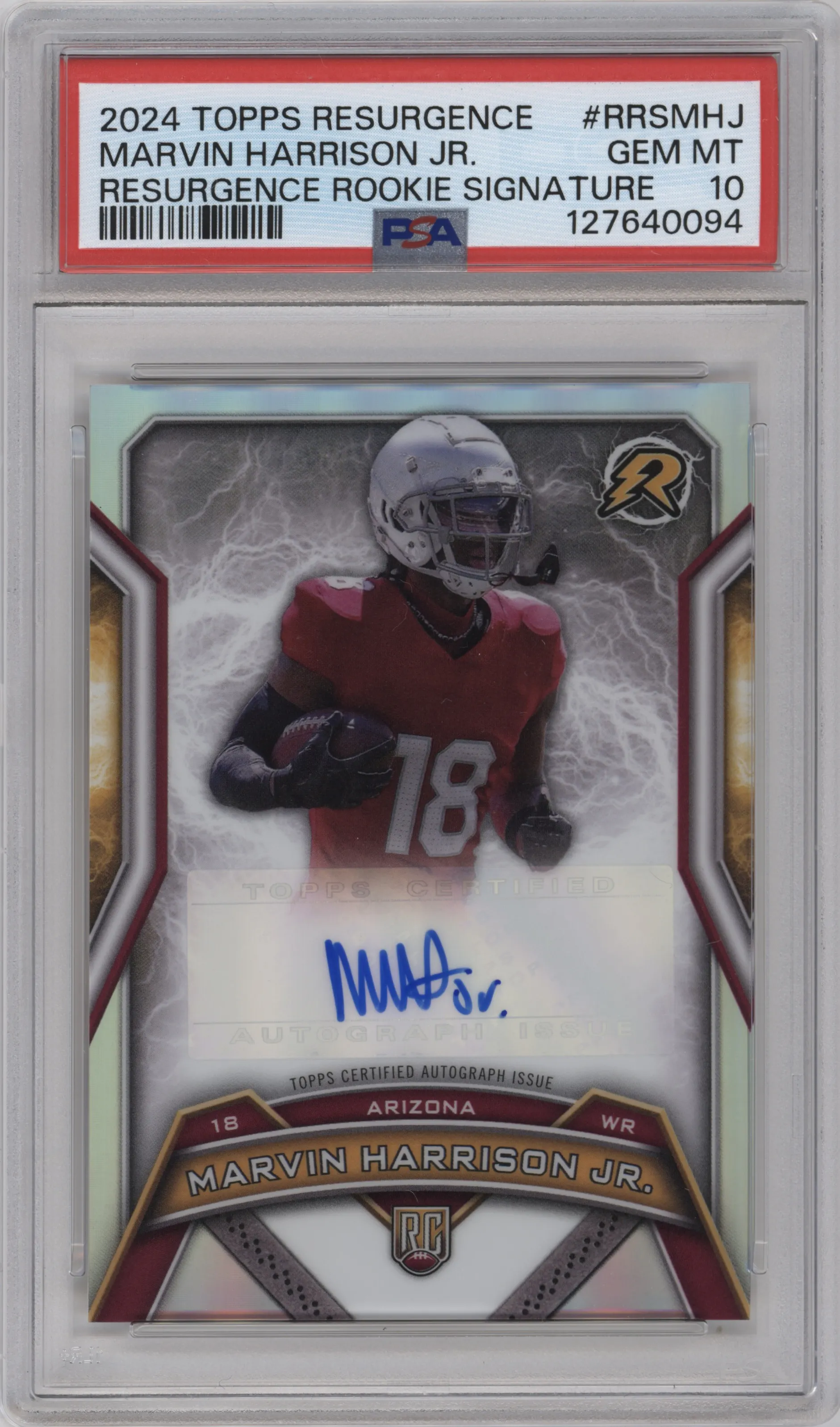 2024 Topps Resurgence Res.Rke.Sig. Marvin Harrison Jr. #RRS-MHJ PSA 10