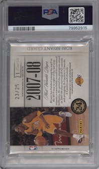 Kobe Bryant from the 2009-10 Playoff National Treasures set graded by PSA and given an overall grade of 8.