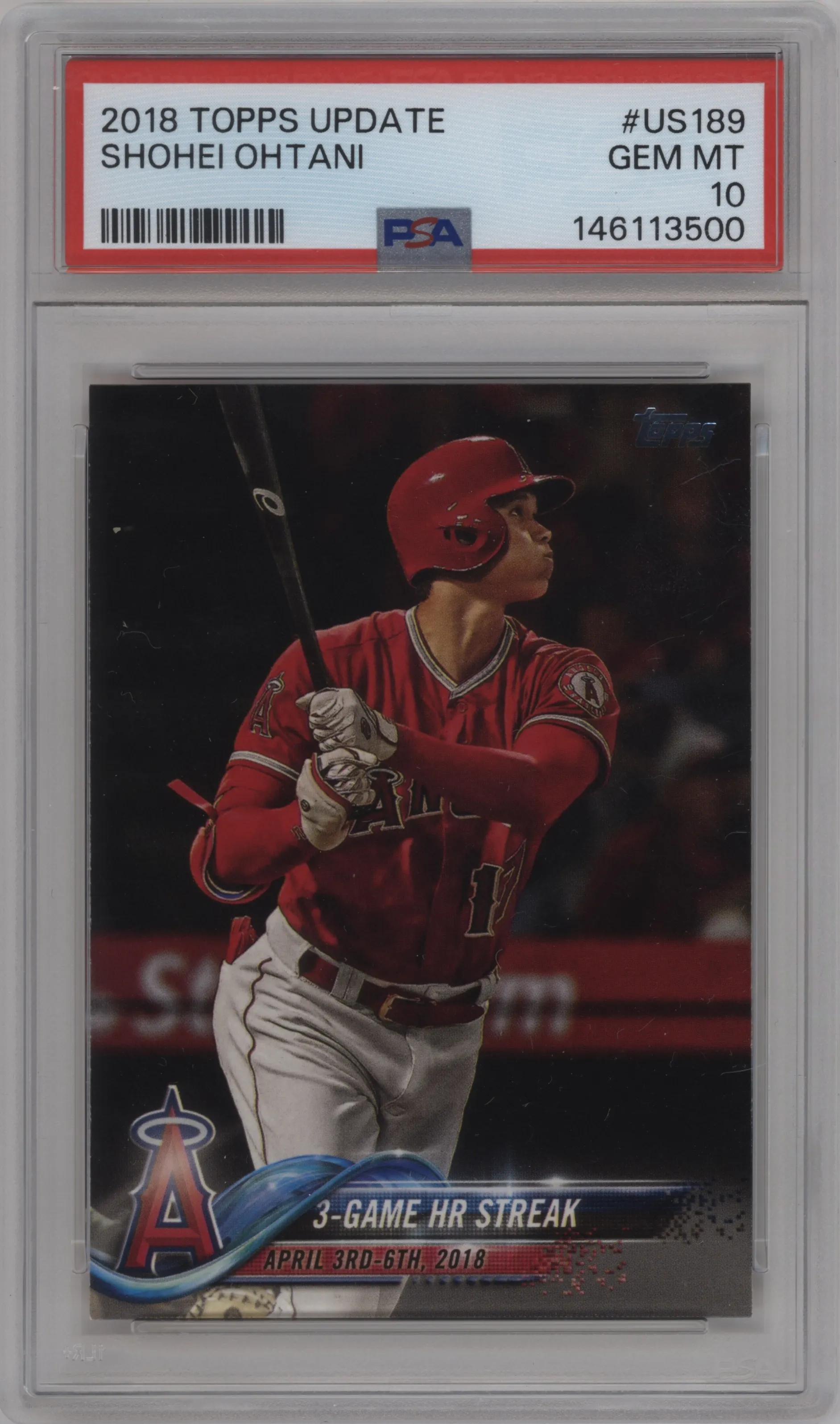 2018 Topps Update Shohei Ohtani PSA 10