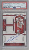 Rashee Rice from the 2023 Panini National Treasures set graded by PSA and given an overall grade of 8.