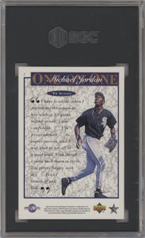Michael Jordan from the 1995 Upper Deck Minor League set graded by SGC and given an overall grade of 9.
