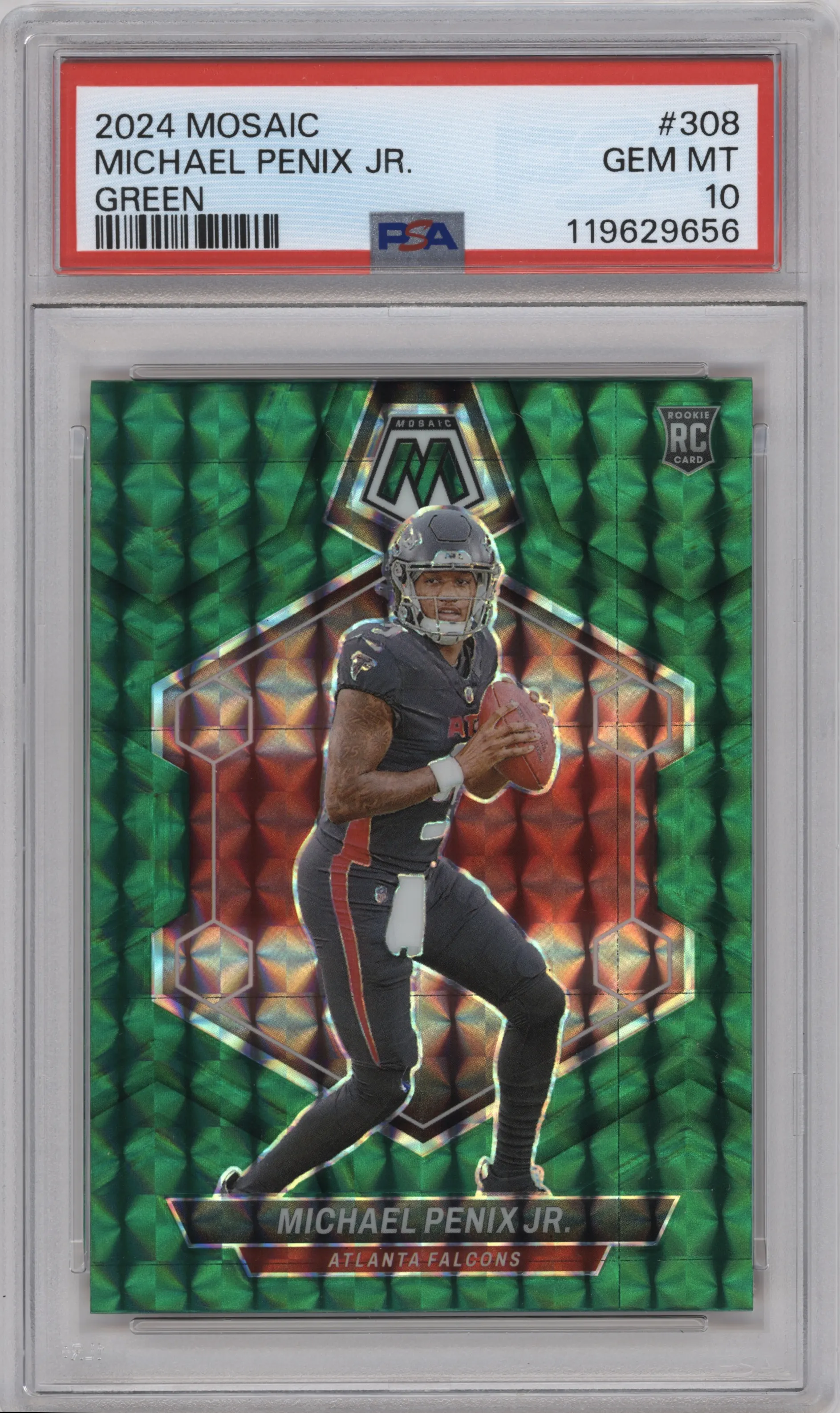 2024 Panini Mosaic Michael Penix Jr. Green Mosaic PSA 10