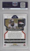 Patrick Surtain II from the 2021 Panini Prizm set featuring a Green Scope  parallel graded by PSA and given an overall grade of 10.