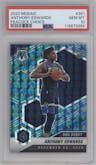 Anthony Edwards from the 2020-21 Panini Mosaic set featuring a Choice Peacock parallel graded by PSA and given an overall grade of 10.