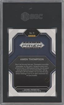 Amen Thompson from the 2023-24 Panini Prizm Draft Picks set graded by SGC and given an overall grade of 10.