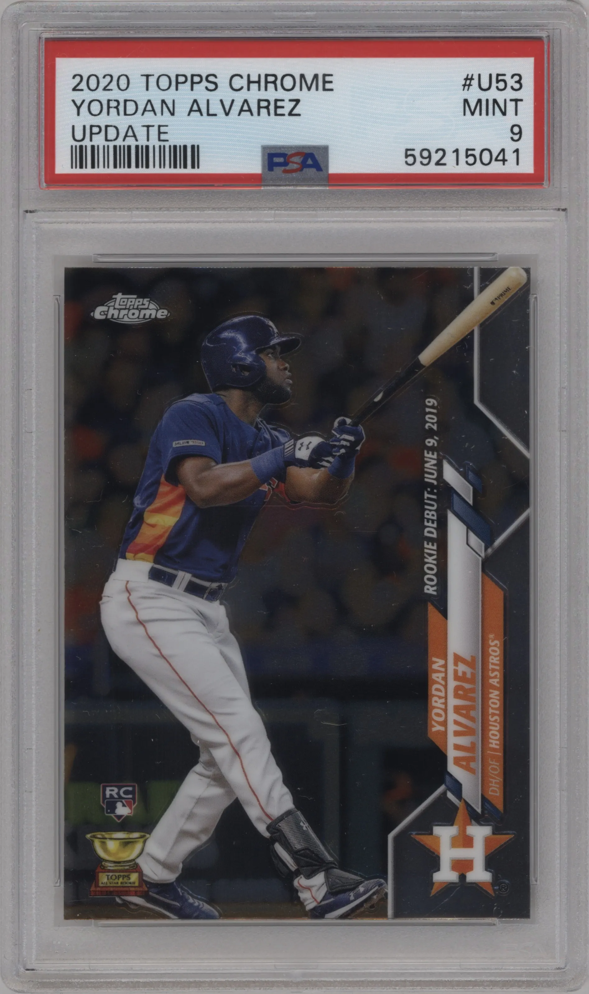 2020 Topps Chrome Update Yordan Alvarez PSA 9