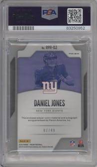 Daniel Jones from the 2019 Panini Prizm set graded by PSA and given an overall grade of 9.