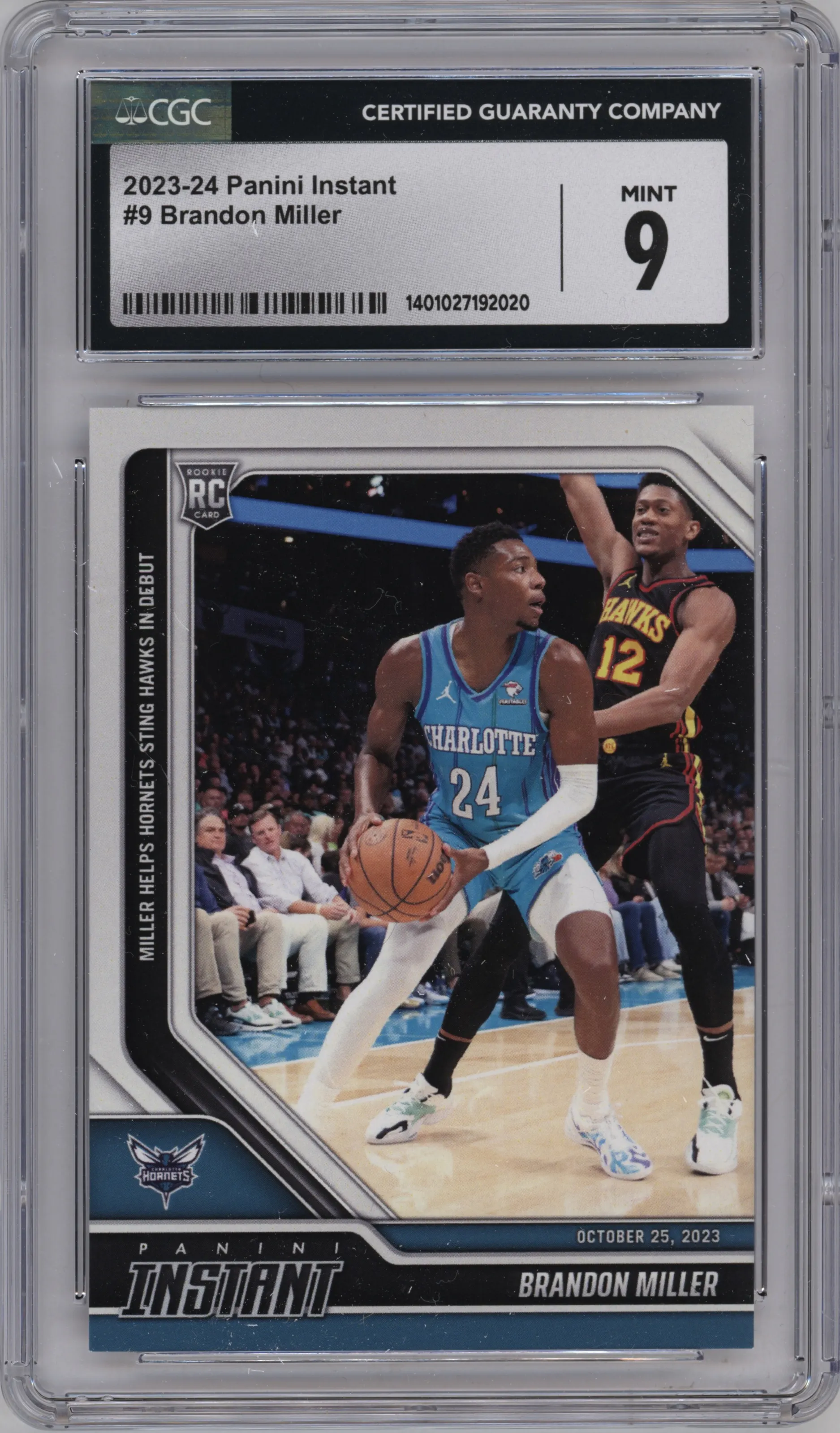 2023 Panini Instant NBA Brandon Miller CGC 9