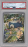 Snorlax from the 2023 Pokemon SV set featuring a Scarlet & Violet 151 Elite Trainer Box parallel graded by PSA and given an overall grade of 10.