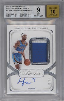 Shai Gilgeous-Alexander from the 2023-24 Panini Flawless set graded by Beckett and given an overall grade of 9.