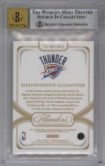 Shai Gilgeous-Alexander from the 2023-24 Panini Flawless set graded by Beckett and given an overall grade of 9.