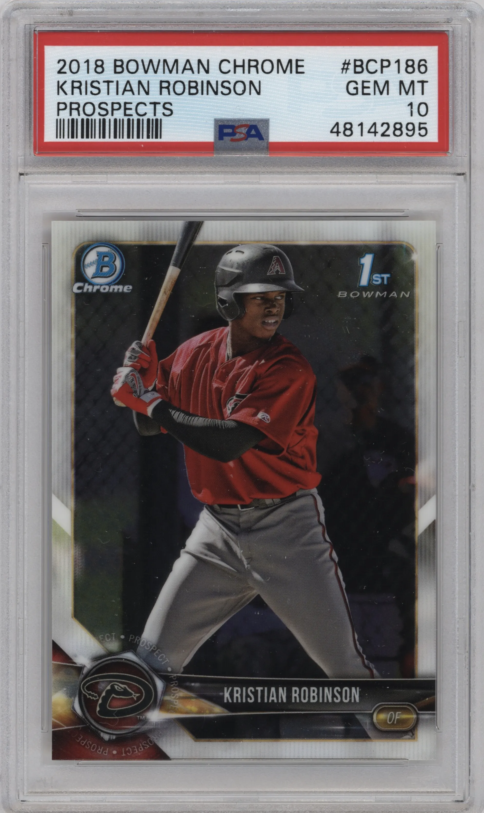 2018 Bowman Chrome Prospect Kristian Robinson PSA 10