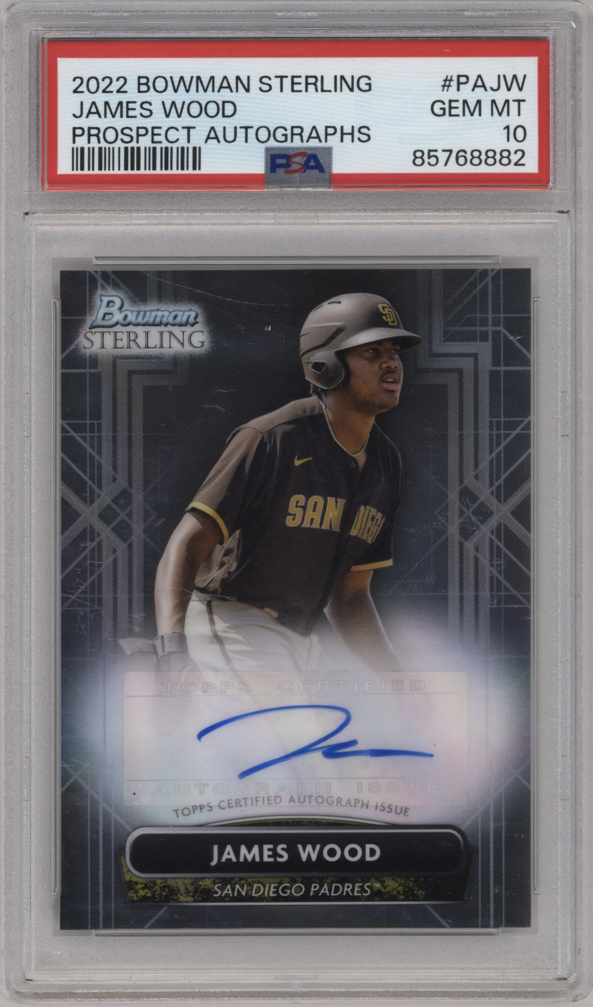 2022 Bowman Sterling Pros Auto James Wood #PA-JW PSA 10