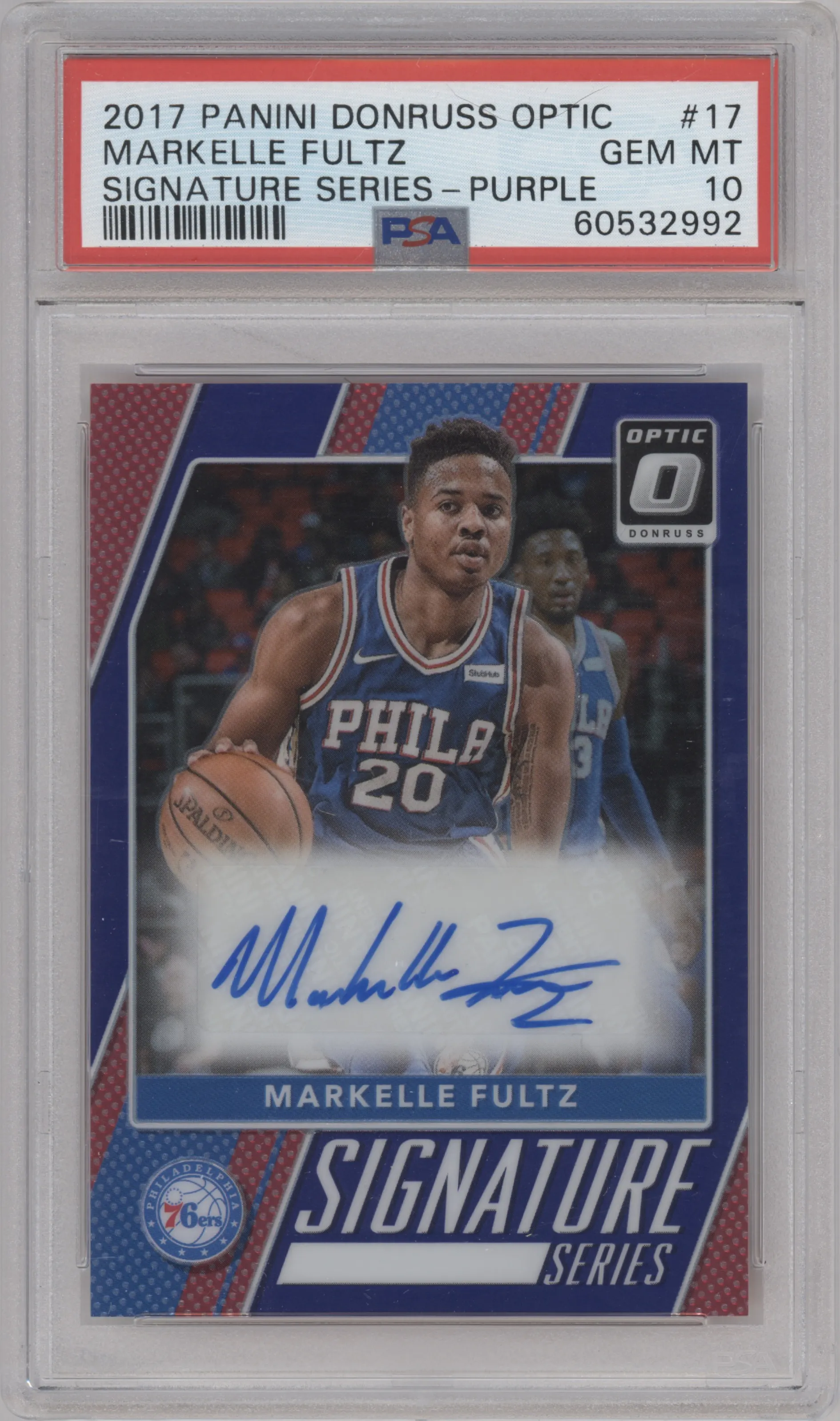 2017 Panini Donruss Optic Sig.Series Markelle Fultz Purple PSA 10