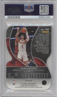 Jalen Johnson from the 2021-22 Panini Spectra set featuring a Die-Cut Universal parallel graded by PSA and given an overall grade of 9.