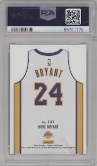 Kobe Bryant from the 2018-19 Panini Threads  set featuring a Premium parallel graded by PSA and given an overall grade of 9.