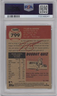 Tyler Glasnow from the Ultimate Topps Living Set   set graded by PSA and given an overall grade of 10.