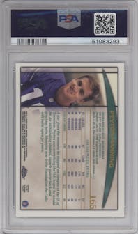 Peyton Manning from the 1998 Topps Chrome set graded by PSA and given an overall grade of 9.