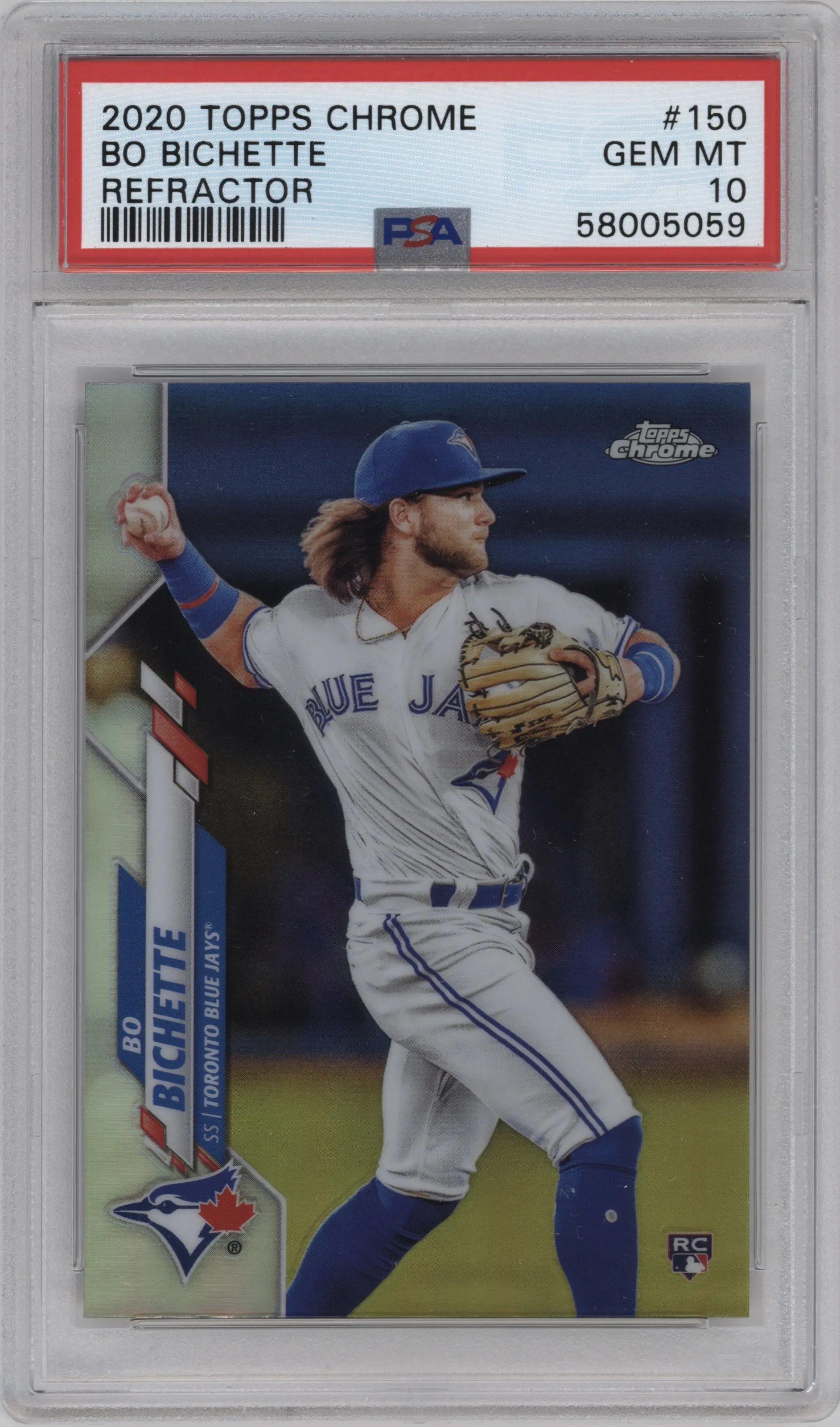 2020 Topps Chrome Bo Bichette Refractor PSA 10