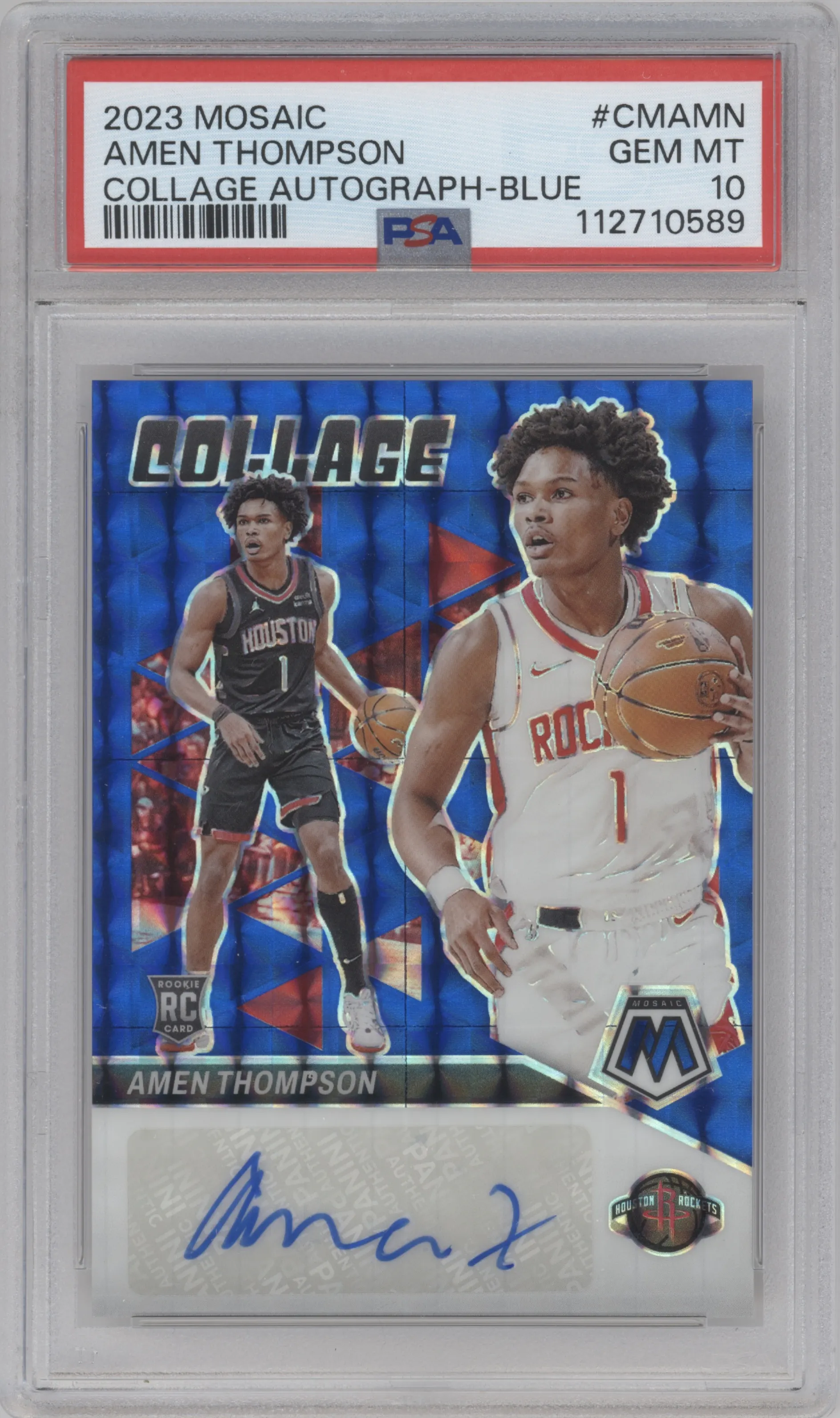 2023 Panini Mosaic Collage Auto Mosaic Amen Thompson Blue #CM-AMN PSA 10