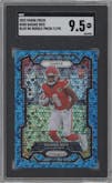 Rashee Rice from the 2023 Panini Prizm set featuring a No Huddle Blue parallel graded by SGC and given an overall grade of 9.5.